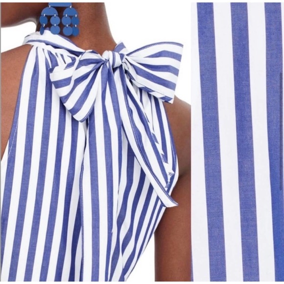 J. Crew Striped Halter Wide Leg Jumpsuit size 4 - Picture 3 of 16